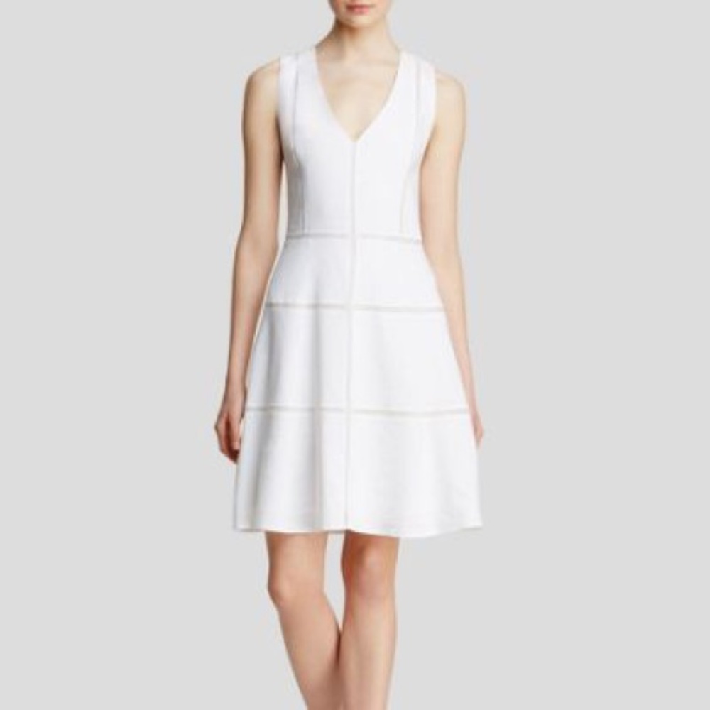 Theory White Linen Skater Dress